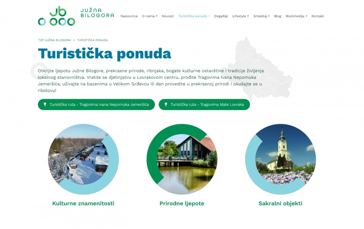 Izrada web stranice - TZP Južna Bilogora