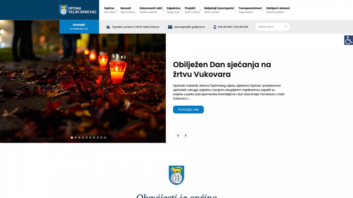Izrada web stranice - Općina Veliki Grđevac